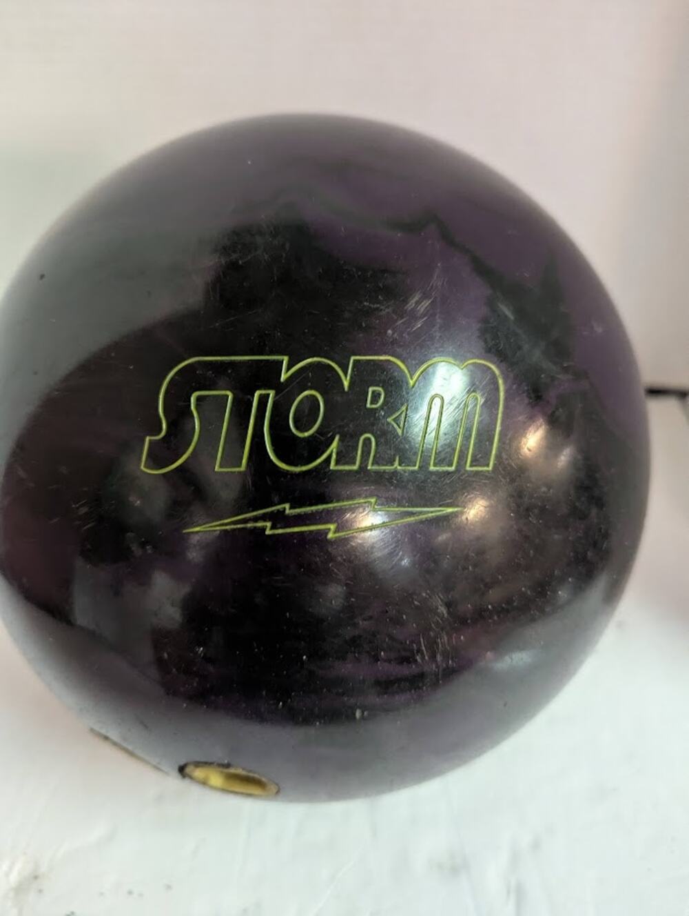Storm Mix Urethane Bowling Ball 12lbs Purple Black Silver Swirl Spare Ball